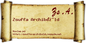 Zsuffa Archibáld névjegykártya